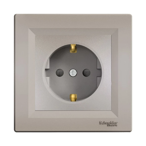 Schneider Electric Schneider Plus Asfora Bronz Topraklı Priz Çocuk Korumalı Çerçeveli - EPH2900269 ürün görseli