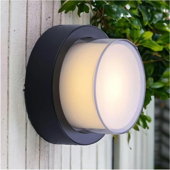 Uzm Light Ack Duvar Tavan Aplik LED 12 Watt, 3000 Kelvin LED Armatür, Iç ve Dış Mekan Modern Aplik, Bahçe Duvar Aplik Banyo, Teras Aplik - 1