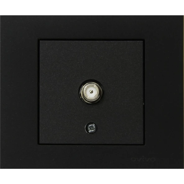 Ovivo Grano Siyah Uydu F Konnektör Çerçeveli ürün görseli 1