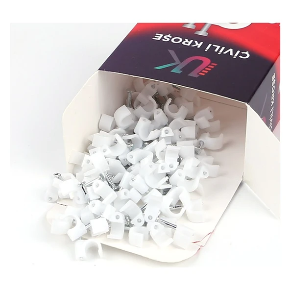 UK Çelik Çivili Kroşe Beton Kablo Kroşesi No:3 100 Adet - Resim 2