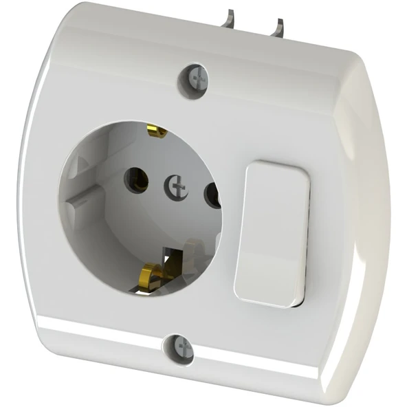 NE-AD Anahtarlı Topraklı Mobilya Prizi Elektrik Aksesuarı ürün görseli 1