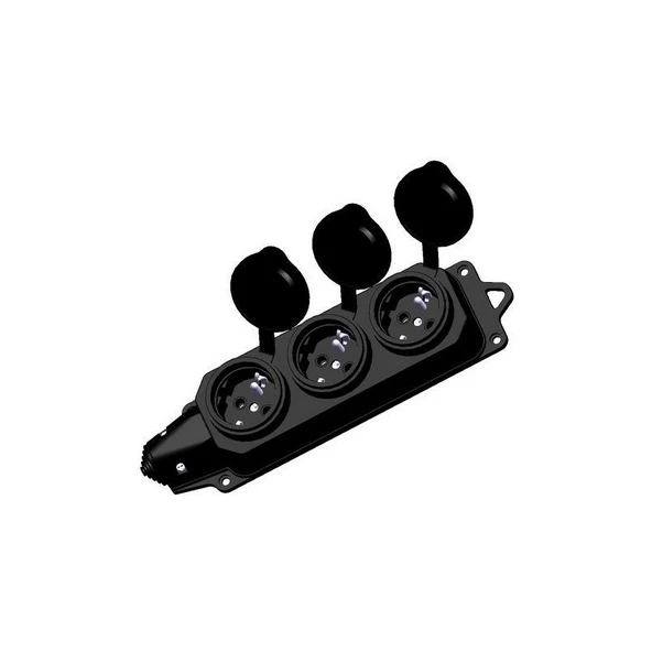 NE-AD Kauçuk SIYAH1X16 3lü Grup Priz ürün görseli 1