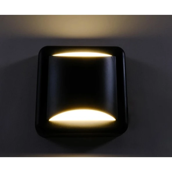 Ack Uzmlight Ack AH07-05101 3000K Günışığı 4W Siyah Kasa IP44 LED Duvar Apliği Siyah Kasa Duvar Armatür 2120000141881 - Resim 2