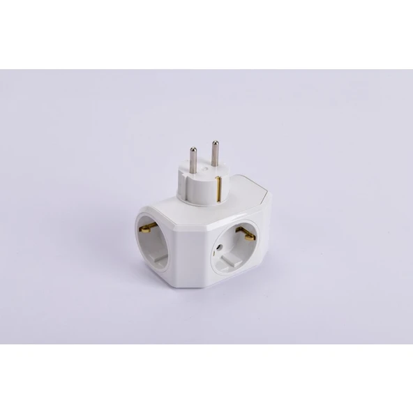 Viko Yonca Plus Beyaz Üçlü Topraklı Priz ürün görseli 1