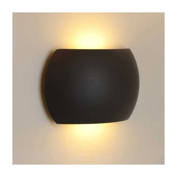 Ack Uzmlight Ack AH07-07901 2X3W 3000K Günışığı Çift Taraflı Dekoratif LED Duvar Apliği Siyah Alimunyum Gövde Armatür 2120000141898 - 1