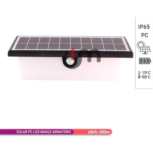 Ack Sensörlü Güneş Enerjili LED Bahçe Armatürü, Duvar Aydınlatması 4 Mod/'lu Kullanım - 5