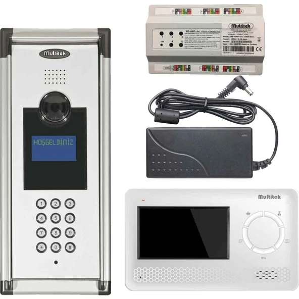 Multitek 24 Daire Mb-10 Görüntülü Diafon Beyaz - 1