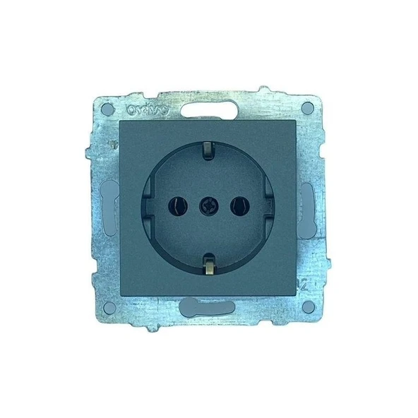 Ovivo Grano Metalik Füme Topraklı Priz Çerçevesizdir ürün görseli 1