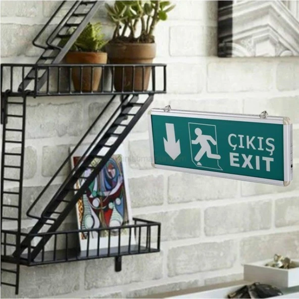 Cata CT-9167 Aşağı Exit Çıkış Levhası Şarjlı Ledli - Resim 2