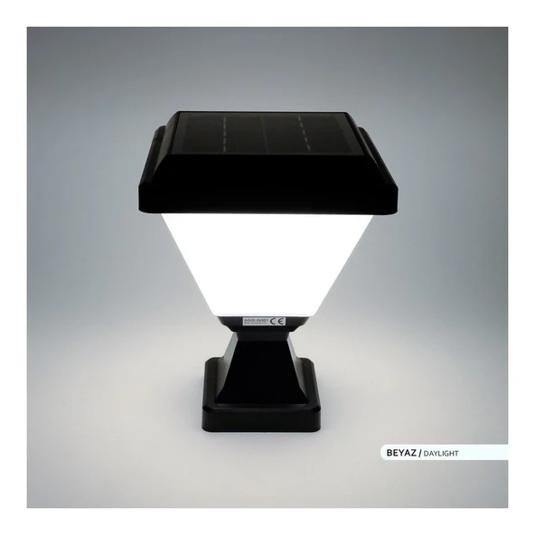 Ack Solar LED Bahçe Armatürü 6500K Beyaz Işık Set Üstü ve Kazıklı Güneş Enerjili Bahçe Aydınlatması Şeffaf - Resim 2