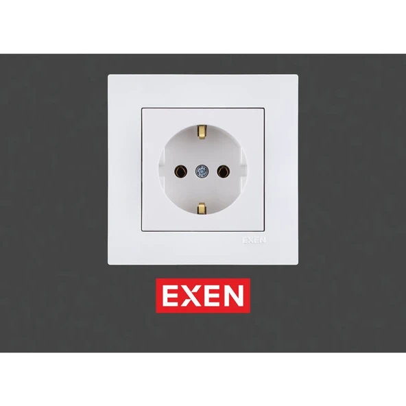 Exen Beyaz Topraklı Priz - 1