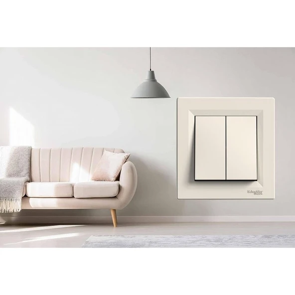Schneider Electric Schneider Asfora Krem Vavien+ Vavien (Çerçeveli) - 6