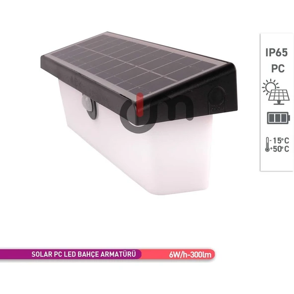 Ack Sensörlü Güneş Enerjili LED Bahçe Armatürü, Duvar Aydınlatması 4 Mod/'lu Kullanım - 3