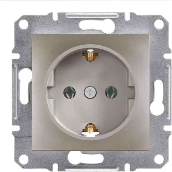 Schneider Electric Asfora Plus Topraklı Priz Bronz ürün görseli