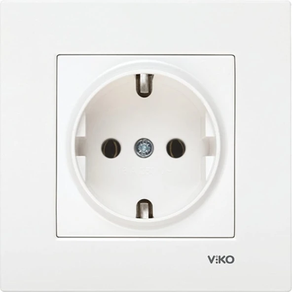 Viko Karre Topraklı Priz Beyaz + Çerçeve - Resim 2