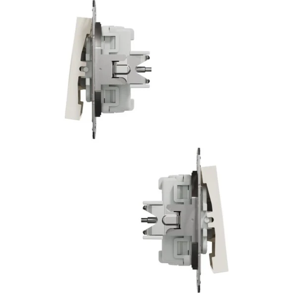 Schneider Asfora Krem Üçlü Anahtar - Çerçeveli - Resim 3