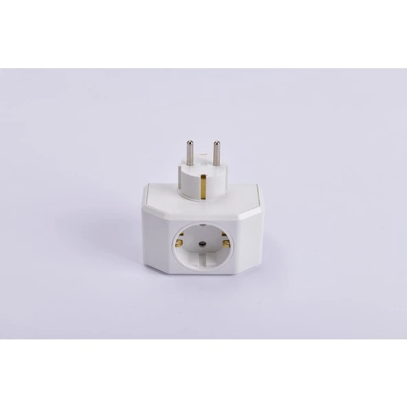 Viko Yonca Plus Beyaz Üçlü Topraklı Priz - Resim 2