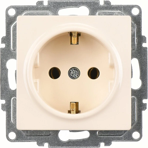 Günsan Elektrik Visage Krem Topraklı Priz Mekanizma ürün görseli 1