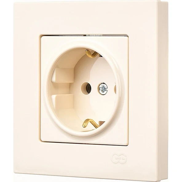 Günsan Elektrik Eqona Krem Topraklı Priz - Resim 2