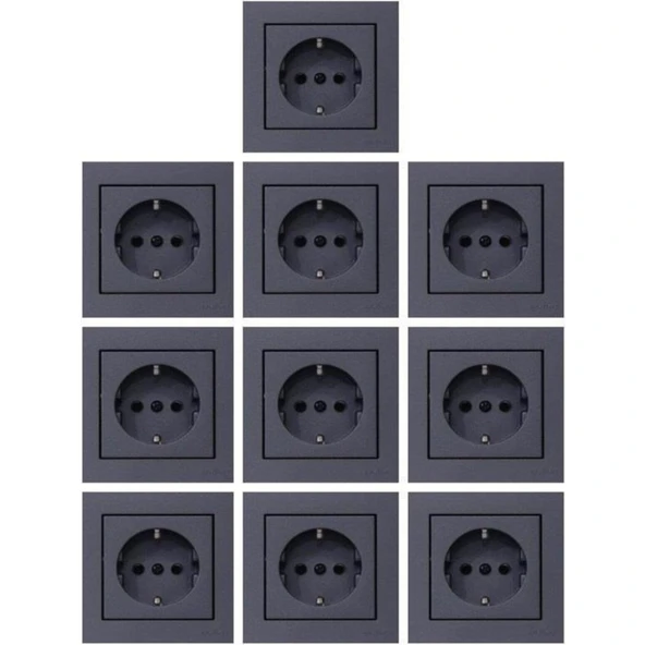 Ovivo Grano Füme 10 Adet Topraklı Priz ürün görseli