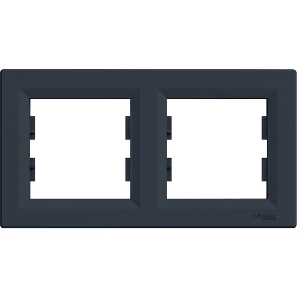 Schneider Electric EPH5800271 Asfora Plus Antrasit İkili Çerçeve Yatay ürün görseli