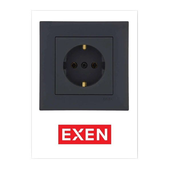 Exen Uzmlight Exen Karell Füme Topraklı Priz (10ADET) - 2