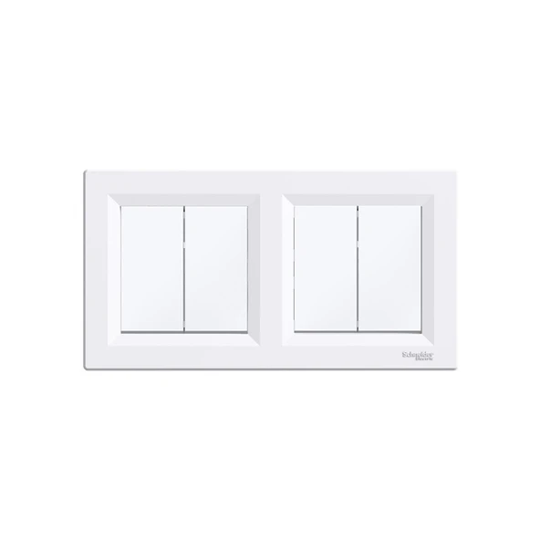 Uzm Light Asfora Beyaz Ikili Set Komütatör ve Komütatör (Ikili Anahtar) ürün görseli 1