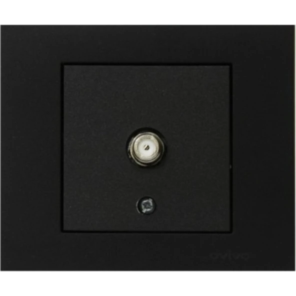 Ovivo Grano Metalik Siyah Tv Prizi, F Tipi Çerçeveli ürün görseli