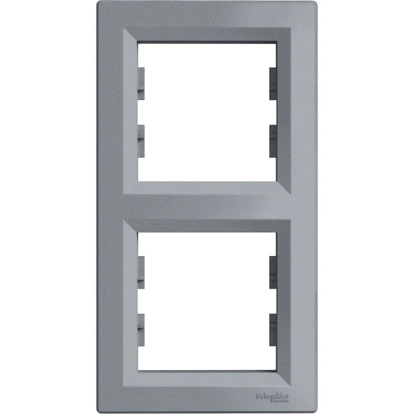 Schneider Electric Asfora Plus İkili Dık Çerçeve Çelik ürün görseli 1