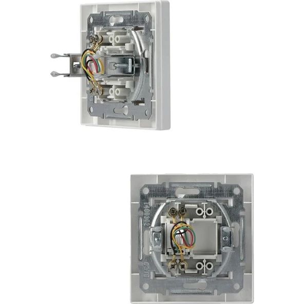 Schneider Asfora Krem 1*RJ11 Nümeris Telefon Prizi 4 Kontaklı - Çerçeveli - Resim 2