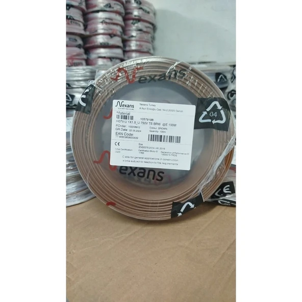 Nexans Kablo Nya 1,5mm KAHVERENGI-1TOP-100 Metre ürün görseli