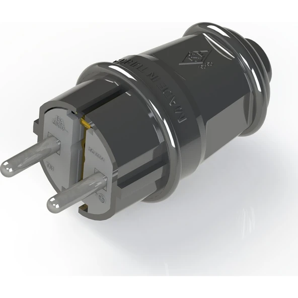 NE-AD Topraklı Düz Fiş Siyah Elektrik Aksesuarı ürün görseli 1