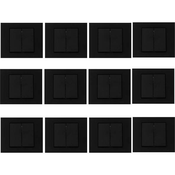 Ovivo Grano Siyah Komütatör 12'li Paket (Çerçeve Dahil) ürün görseli 1