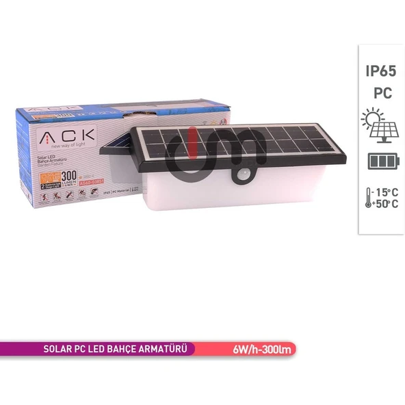 Ack Sensörlü Güneş Enerjili LED Bahçe Armatürü, Duvar Aydınlatması 4 Mod/'lu Kullanım - 4