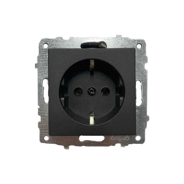 Uzm Light Ovivo Grano Siyah Topraklı Priz Çerçevesiz ürün görseli