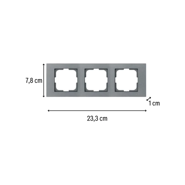 Ovivo Grano Füme 3'lü Set Komütatör, Anahtar ve Topraklı Priz Set - Resim 2