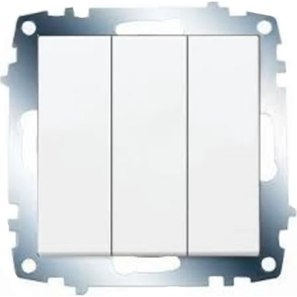 Viko Karre 3'lü Anahtar Beyaz ( Çerçeve Hariç ) 321026 ürün görseli 1