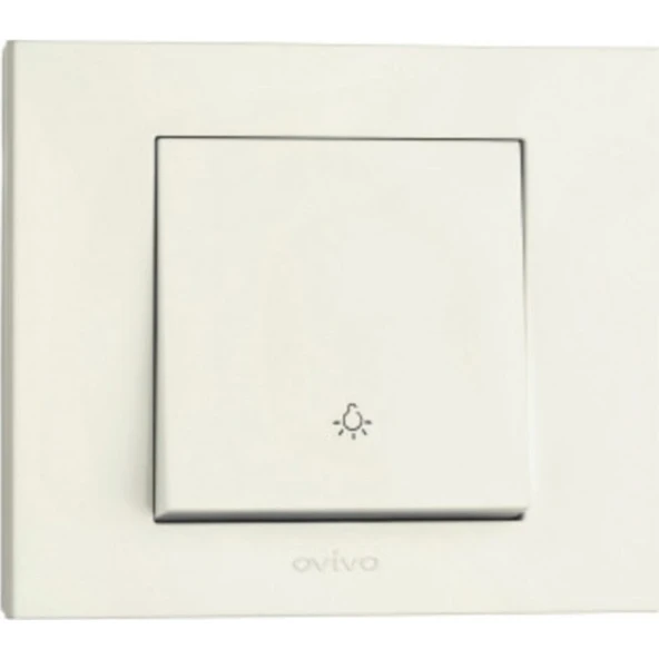 Ovivo Grano Beyaz Light Anahtar+Çerçeve - 1