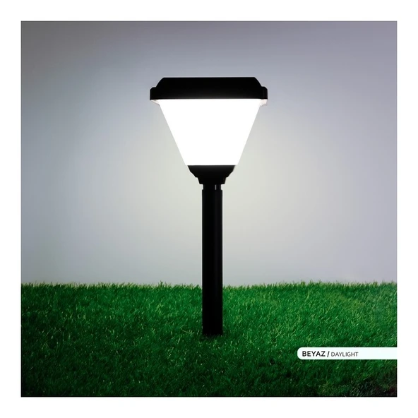 Ack Solar LED Bahçe Armatürü 6500K Beyaz Işık Set Üstü ve Kazıklı Güneş Enerjili Bahçe Aydınlatması Şeffaf ürün görseli