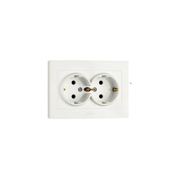 Ovivo Grano Beyaz Ikili Topraklı Priz ürün görseli 1