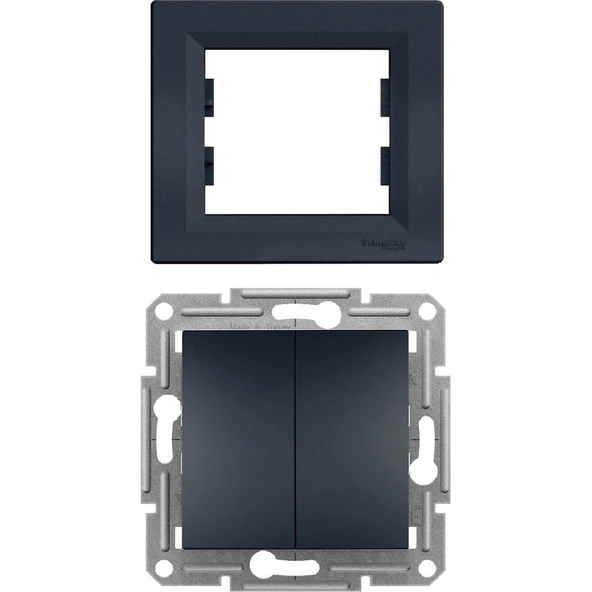 Schneider Asfora Antrasit Komitatör (Çerçeveli) ürün görseli 1