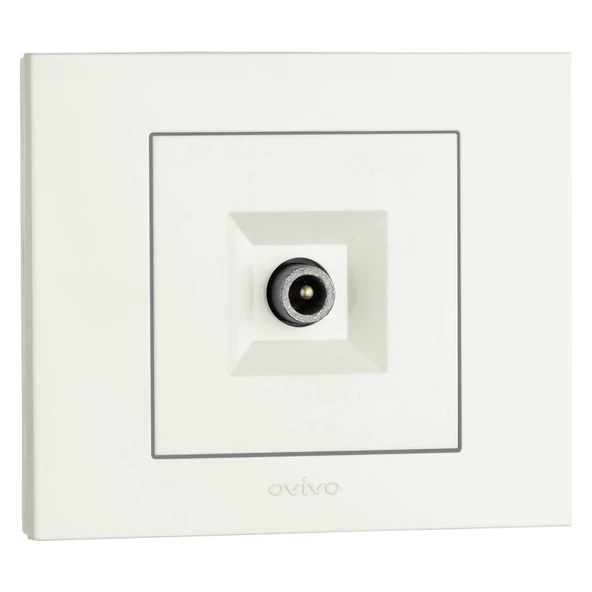 Ovivo Grano Beyaz Uydu F Konnektör Çerçeveli ürün görseli 1