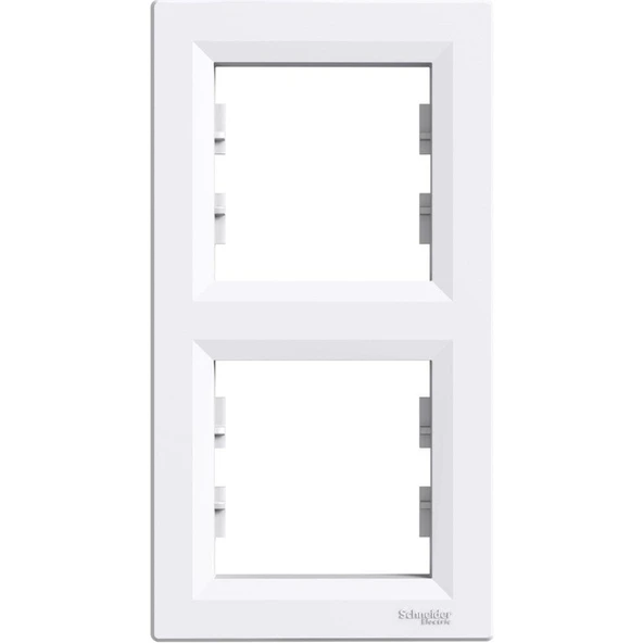 Schneider Asfora Beyaz İkili Çerçeve Dikey ürün görseli 1