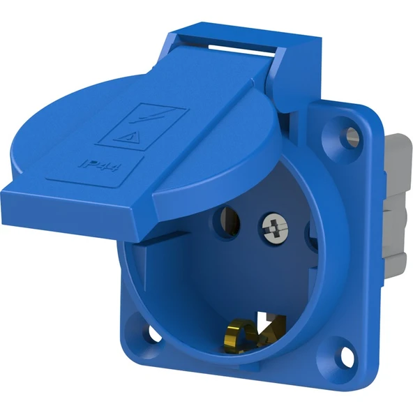 NE-AD Kauçuk 1X16 A Kapaklı Topraklı Pano Prizi Mavi ürün görseli