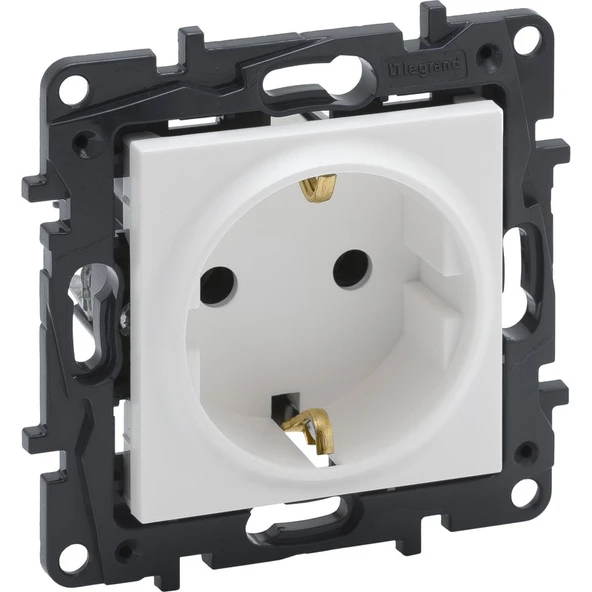Legrand Raventi Beyaz Topraklı Priz + Çerçeve ürün görseli