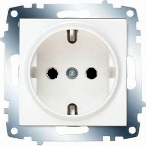 Viko Karre Topraklı Priz Beyaz ( Çerçeve Hariç ) 321014 ürün görseli 1