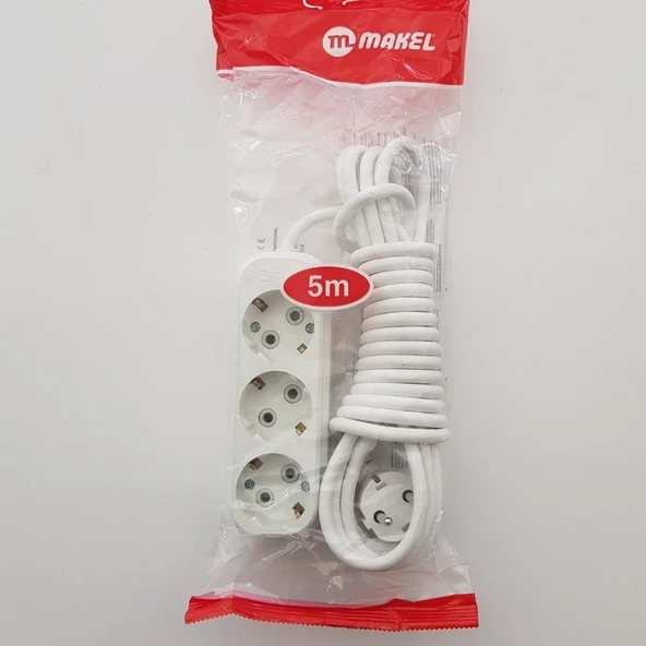 Makel Üçlü Grup Priz Topraklı Uzatma Kablosu 5 mt ürün görseli