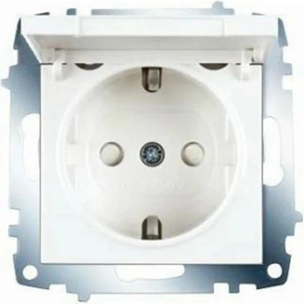 Viko 9096 7012 Karre/meridian Beyaz Çocuk Korumalı Kapaklı Topraklı Priz ürün görseli