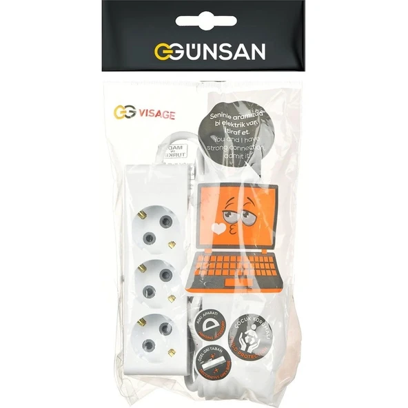 Günsan Elektrik Üçlü Çocuk Korumalı Topraklı Grup Priz 5 Metre - Resim 2