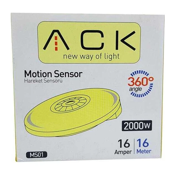 Ack AY31-01010 220V 360 Derece Tavan Tipi Lüks Hareket Sensörü - Resim 3